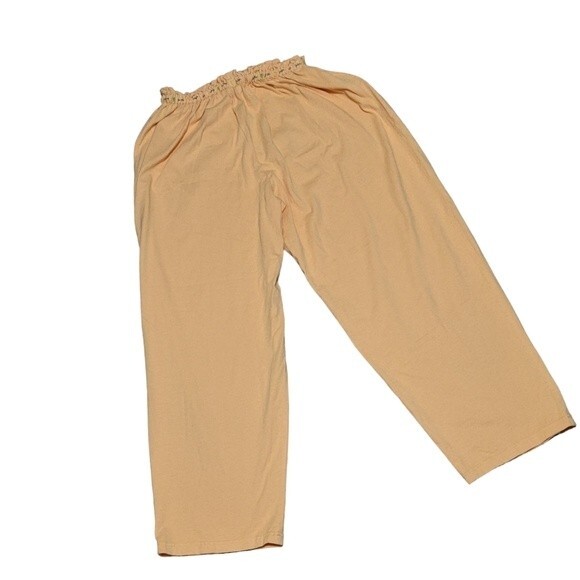 Julie Mango relaxed pull on elastic waist peachy cotton athleisure pants 3X - Picture 2 of 10